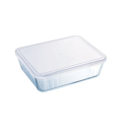 Pyrex Cook &amp; Freeze Rectangular Lunch Box with Lid 25 x 20 cm Transparent Silicone Glass 2.6 L (6 Units)