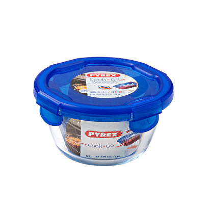 Pyrex Cook &amp; go Airtight Lunch Box 15.5 x 15.5 x 8.5 cm Blue 700 ml Glass (6 Units)