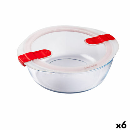 Pyrex Cook&amp;heat Hermetic Lunch Box 26 x 23 x 8 cm 2.3 L Red Glass (6 Units)