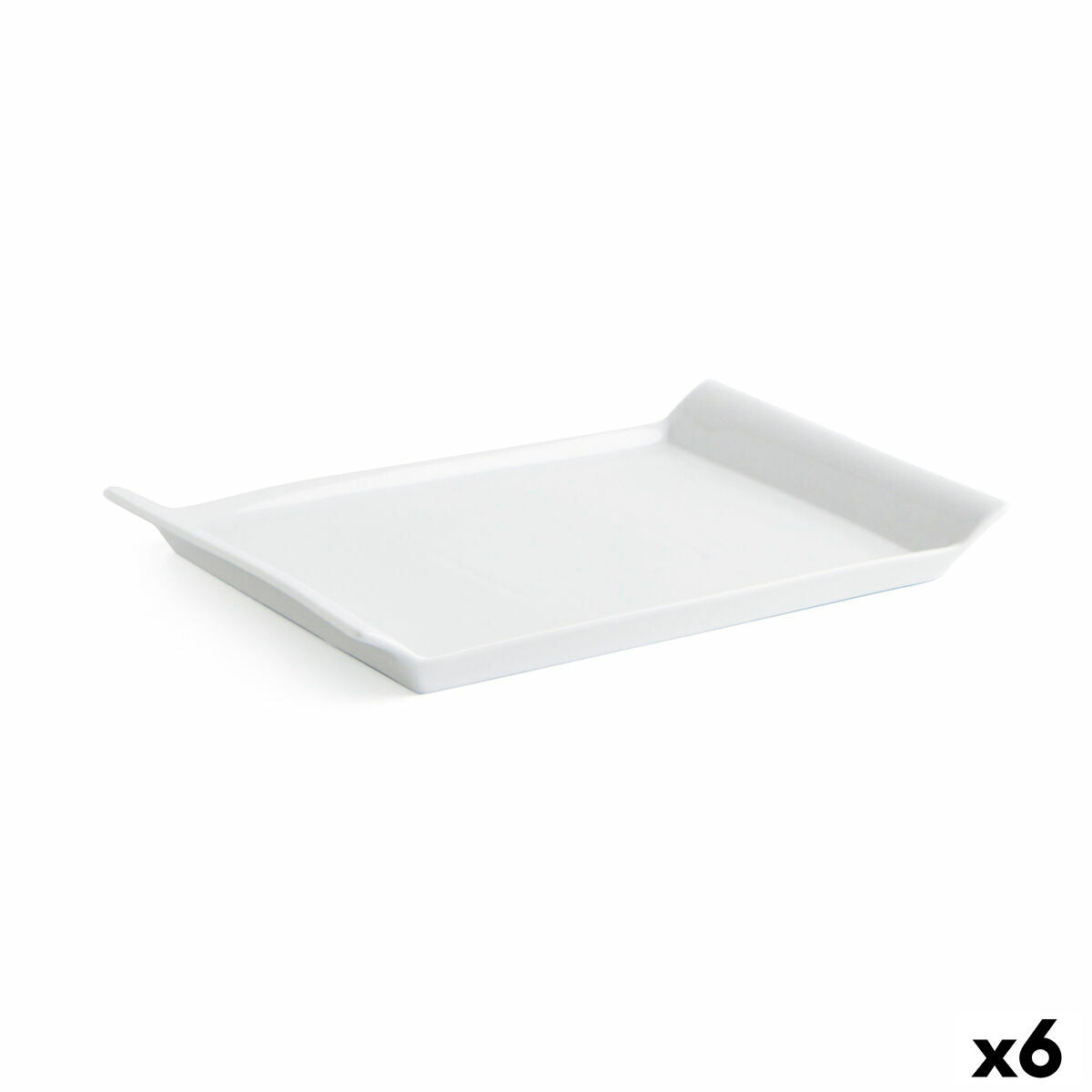 Bandeja de Aperitivos Quid Gastro Fresh 26 x 18 cm Cerámica Blanco (6 Unidades)