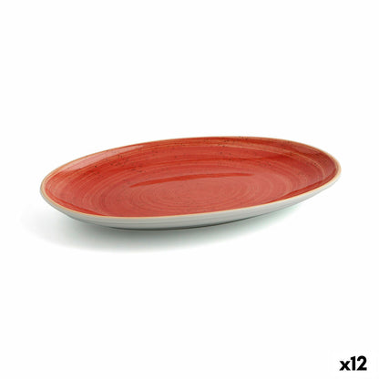 Ariane Terra Red Ceramic Snack Tray Ø 26 cm (12 Units)