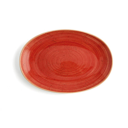 Ariane Terra Red Ceramic Snack Tray Ø 26 cm (12 Units)