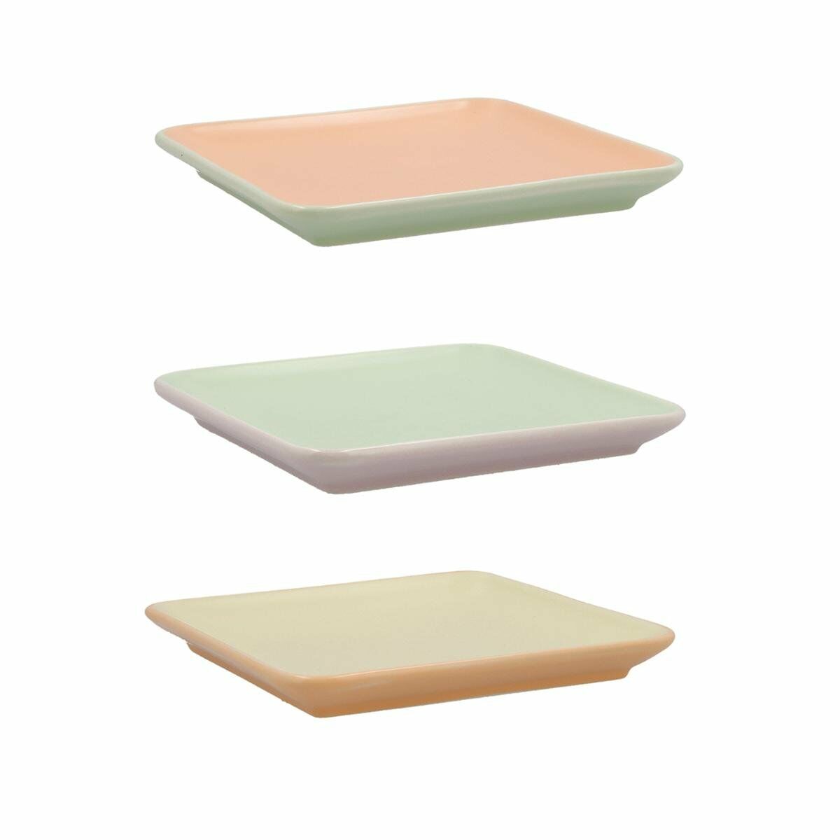 Quid Vitamin Bicolor Ceramic Snack Tray 15 x 15 cm (6 Units)