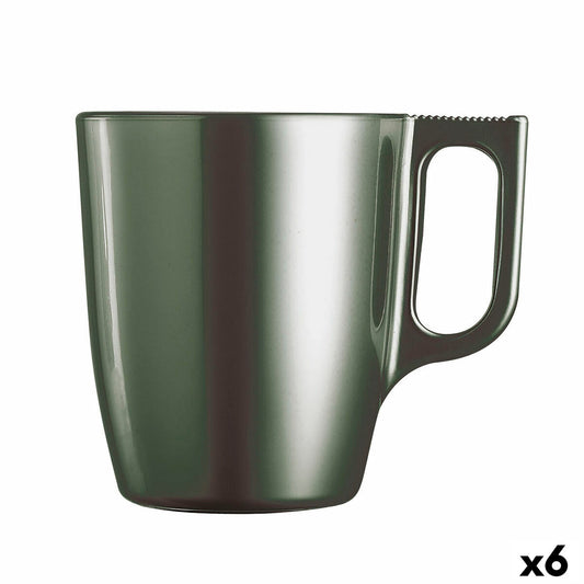 Taza Luminarc Flashy Verde Vidrio 250 ml (6 Unidades)