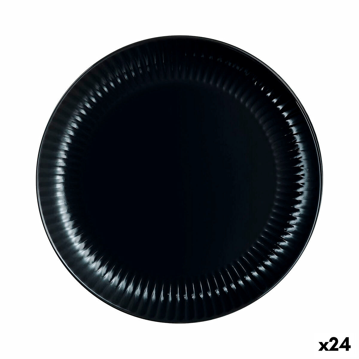 Luminarc Cottage Black Glass Flat Plate 25 cm (24 Units)