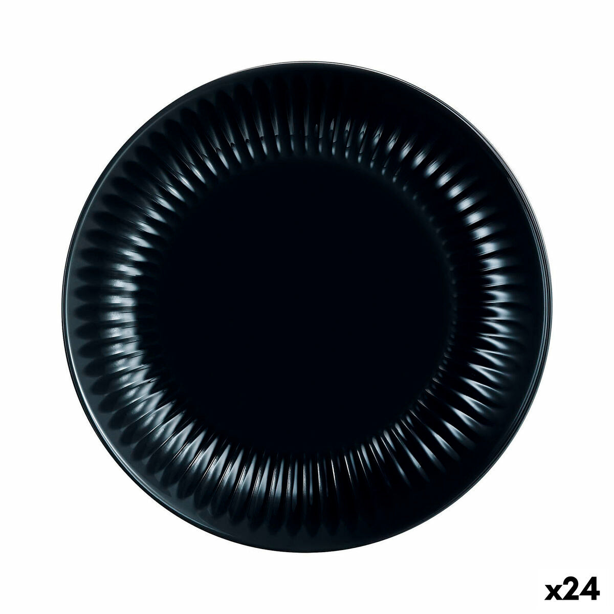 Luminarc Cottage Black Glass Dessert Plate 19 cm (24 Units)