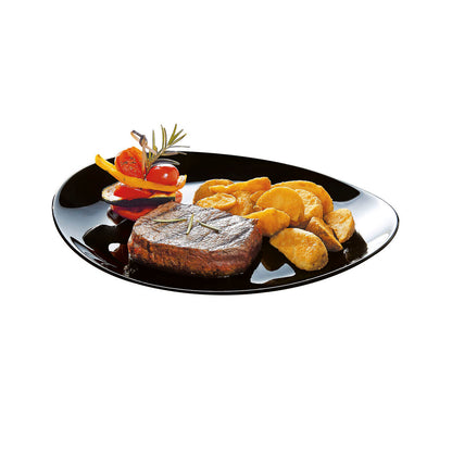 Plato Llano Luminarc Friends Time Negro Vidrio 30 x 26 cm Carne (12 Unidades)