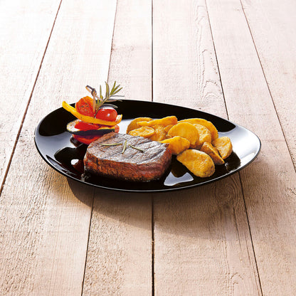 Plato Llano Luminarc Friends Time Negro Vidrio 30 x 26 cm Carne (12 Unidades)