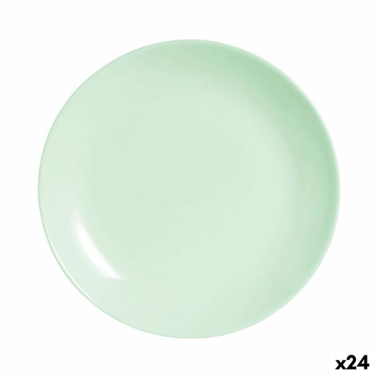 Luminarc Diwali Paradise Green Glass Dessert Plate 19 cm (24 Units)