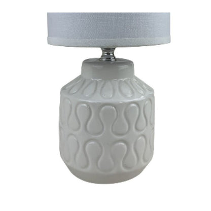 Versa Lizzy Table Lamp White Ceramic 13 x 26.5 x 10 cm