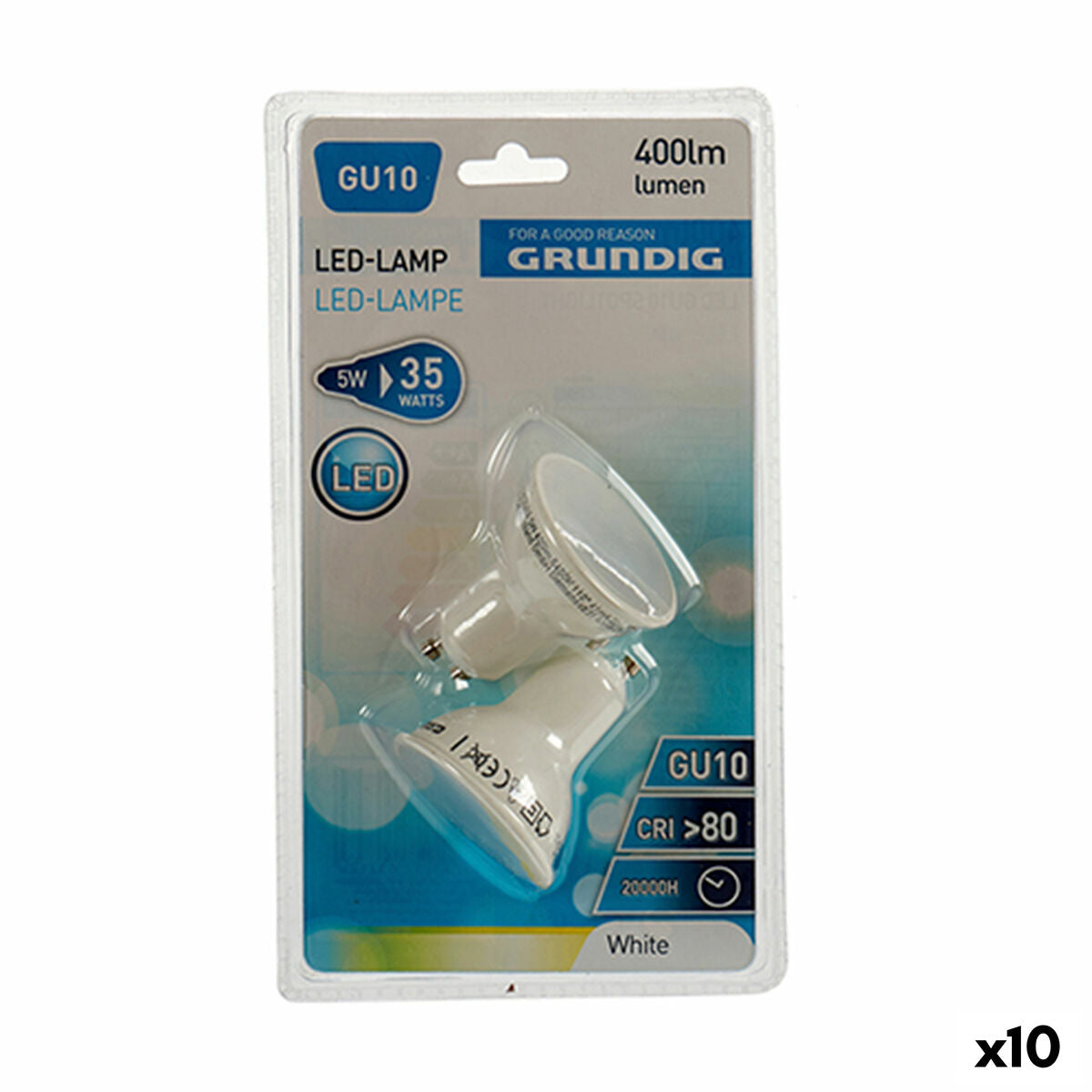 Bombilla LED Grundig 6400 K Blanco 5 W GU10 400 lm (5 x 6 x 5 cm) (10 Unidades)