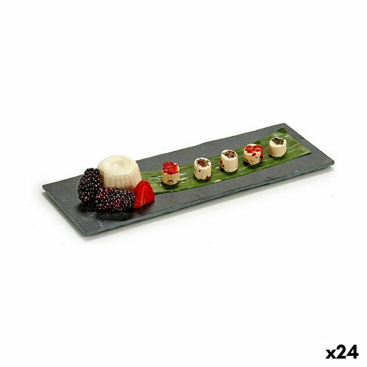 Bandeja de Aperitivos Negro Pizarra 30,3 x 0,5 x 10 cm (24 Unidades)