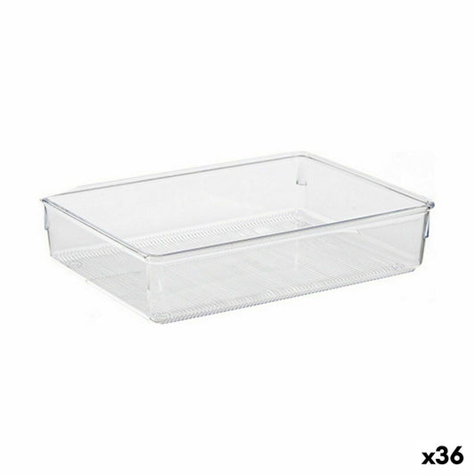 Organizador de Cajones Multiusos Transparente Plástico 24 x 5,5 x 15,8 cm (36 Unidades)