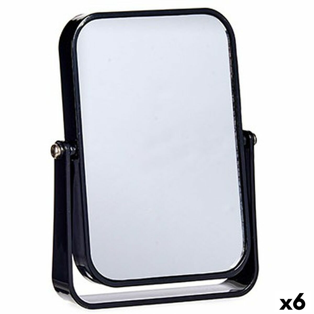 Black Magnifying Mirror Crystal Plastic 2.5 x 19.5 x 16 cm (6 Units)