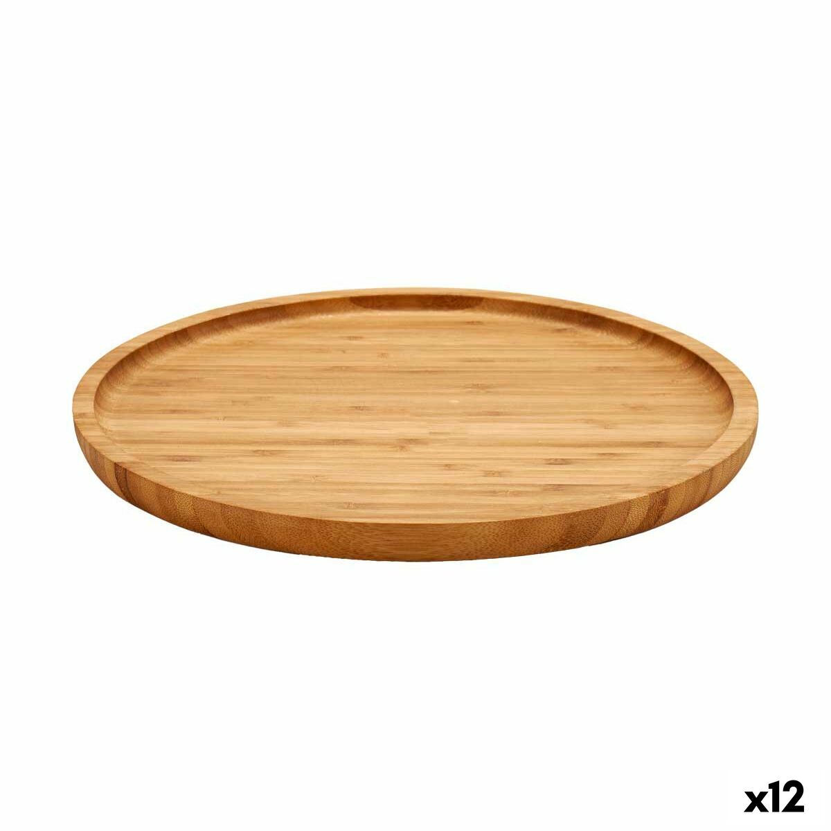 Brown Bamboo Snack Tray 24.7 x 1.5 x 24.7 cm (12 Units)