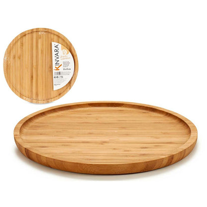 Brown Bamboo Snack Tray 24.7 x 1.5 x 24.7 cm (12 Units)