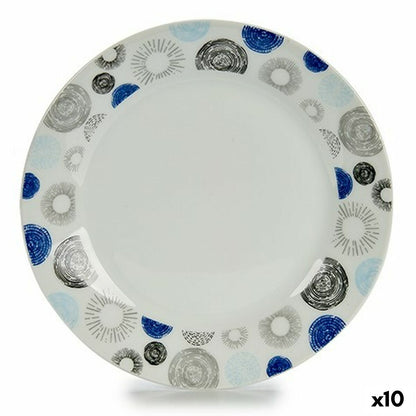 Porcelain Circle Dessert Plate 19 x 2 x 19 cm (10 Units)