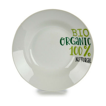 Organic White Green Deep Plate Ø 20.6 cm Porcelain (10 Units)