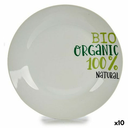 Organic Porcelain Flat Plate 24.4 x 2.6 x 24.4 cm (10 Units)