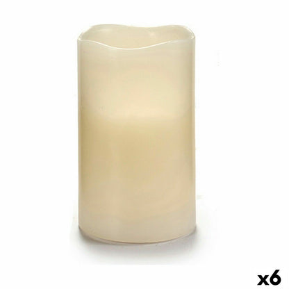 Cream LED Candle 7.5 x 12.5 x 7.5 cm (6 Units)