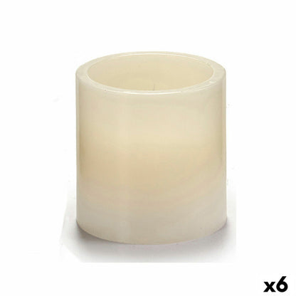 Cream LED Candle 7.5 x 7.5 x 7.5 cm (6 Units)