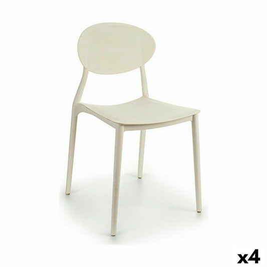 Silla de Comedor Blanco Plástico 41 x 81 x 49 cm (4 Unidades)