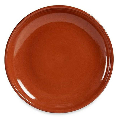 Flat Plate Baked Clay 23 x 2 x 23 cm Meat (10 Units)