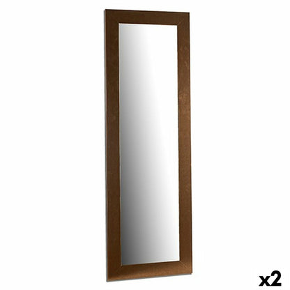 Gold Wall Mirror Wood Glass 52.7 x 154.5 x 1.7 cm (2 Units)