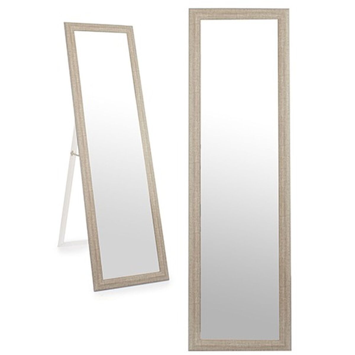 Grey Wood Glass Mirror 38.3 x 3 x 135 cm (6 Units)