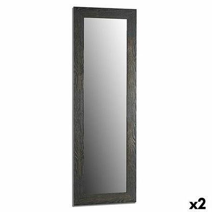 Wall Mirror Grey Wood Glass 46 x 136 x 2 cm (2 Units)