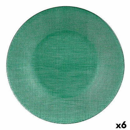 Green Glass Flat Plate 27.5 x 2 x 27.5 cm (6 Units)