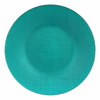 Turquoise Flat Glass Plate 27.5 x 2 x 27.5 cm (6 Units)