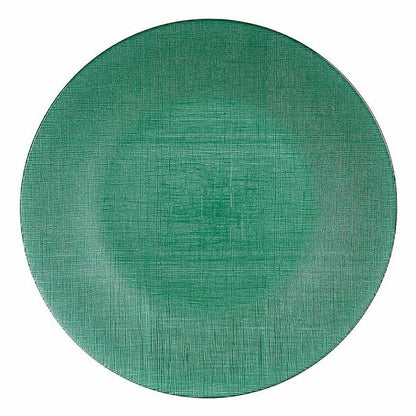 Green Glass Flat Plate 32.5 x 2.5 x 32.5 cm (6 Units)