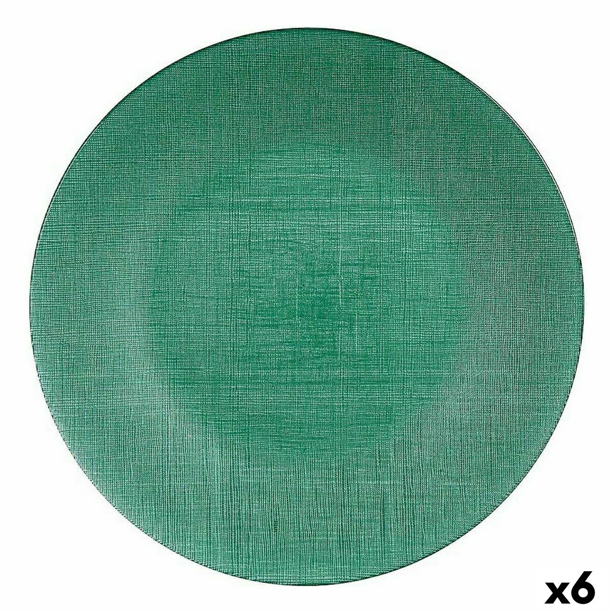 Plato Llano Verde Vidrio 32,5 x 2,5 x 32,5 cm (6 Unidades)