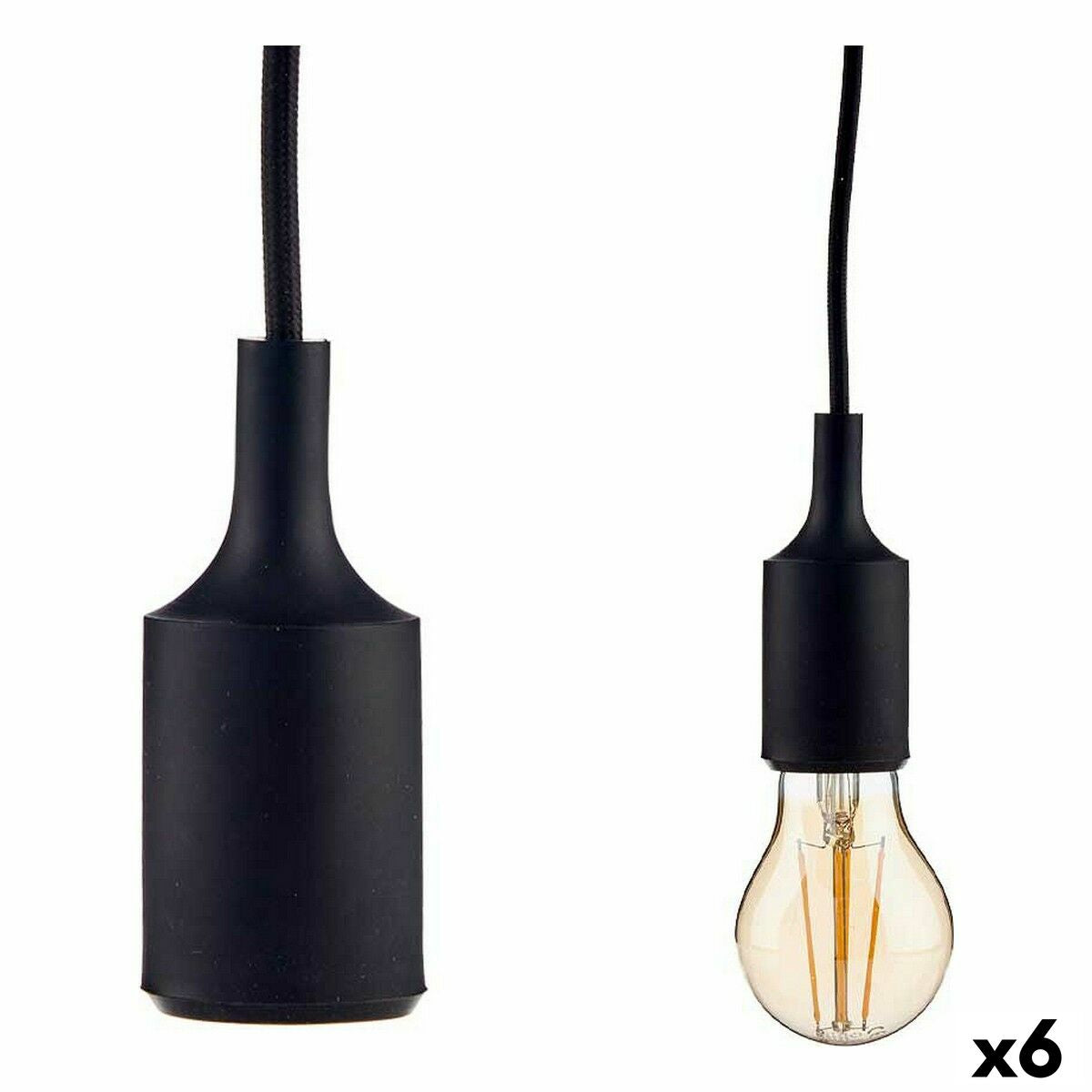 Ceiling Lamp 60 W 220-250 V Black Plastic (6 Units)