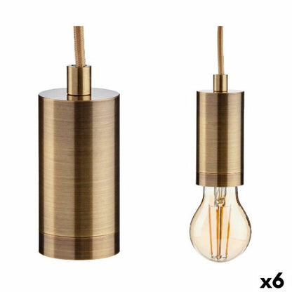 Gold Metal Ceiling Lamp 60 W 11.5 x 12 x 11.5 cm (6 Units)