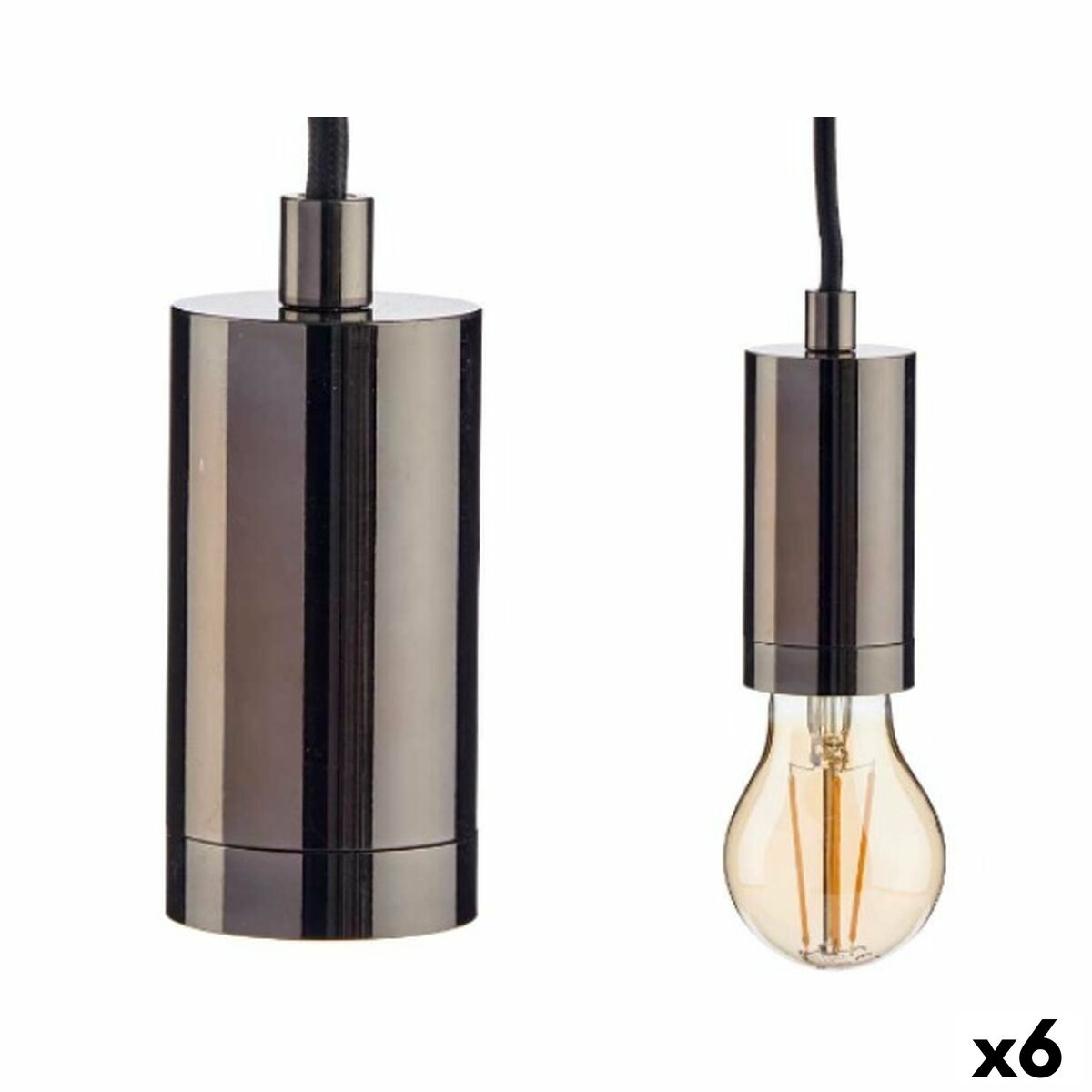 Black Metal Ceiling Lamp 60 W (6 Units)