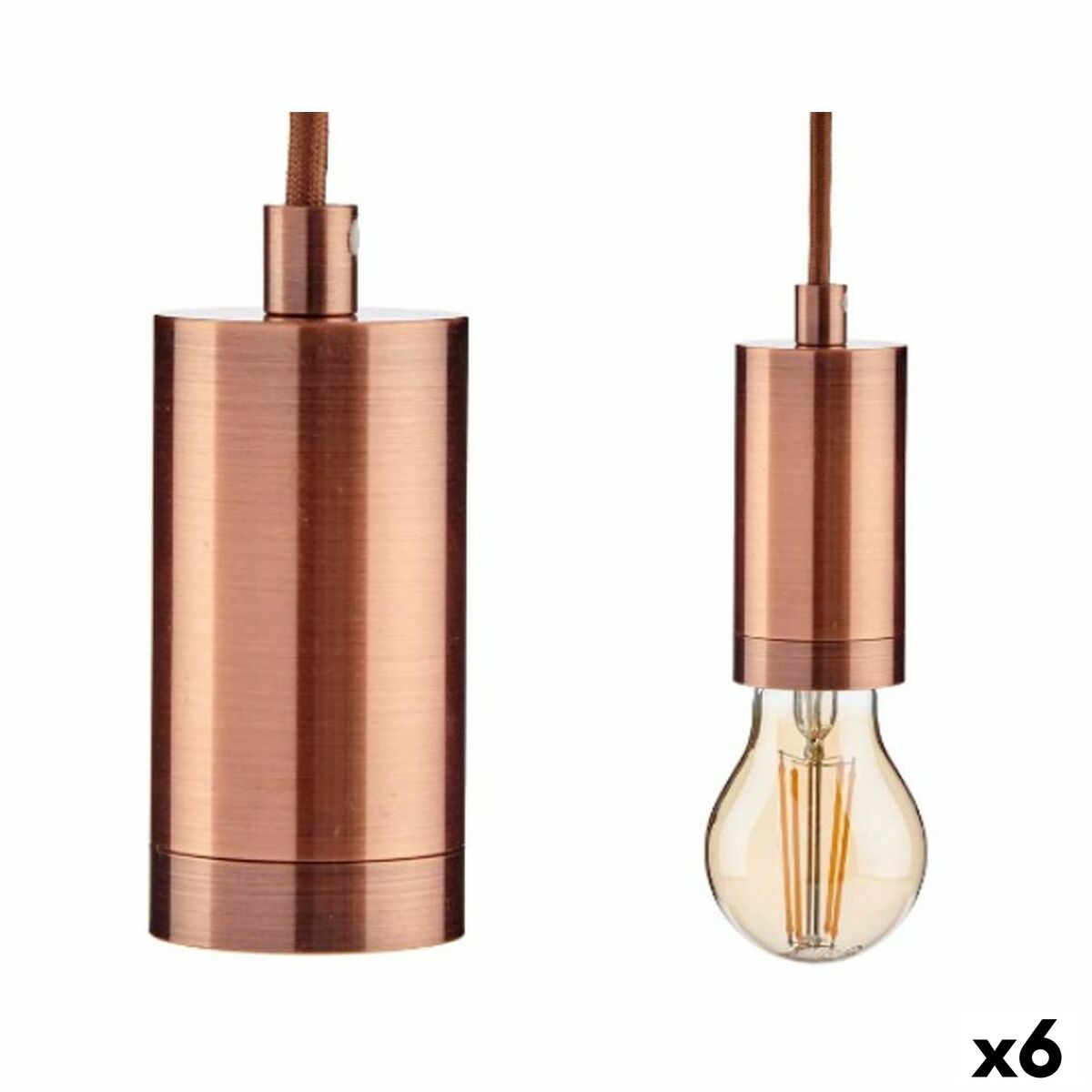 Bronze Metal Ceiling Lamp 60 W 9.5 x 9.5 x 9.7 cm (6 Units)