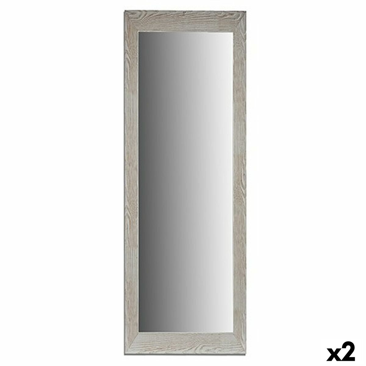 Wall Mirror Wood White Glass 53.3 x 155 x 2 cm (2 Units)