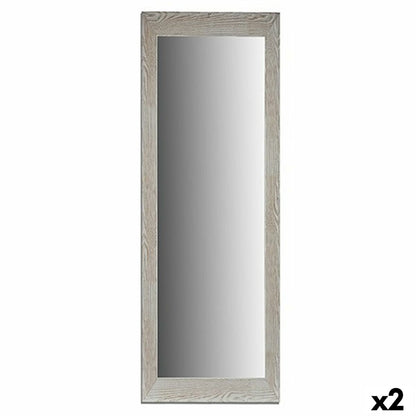 Wall Mirror Wood White Glass 53.3 x 155 x 2 cm (2 Units)