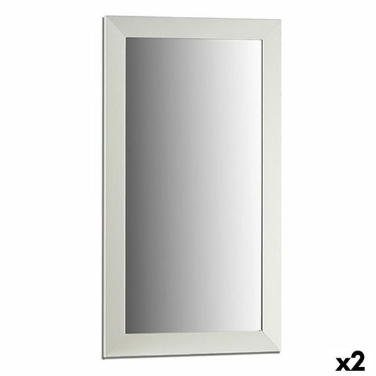 Wall Mirror White Wood Glass 64.3 x 84.5 x 1.5 cm (2 Units)