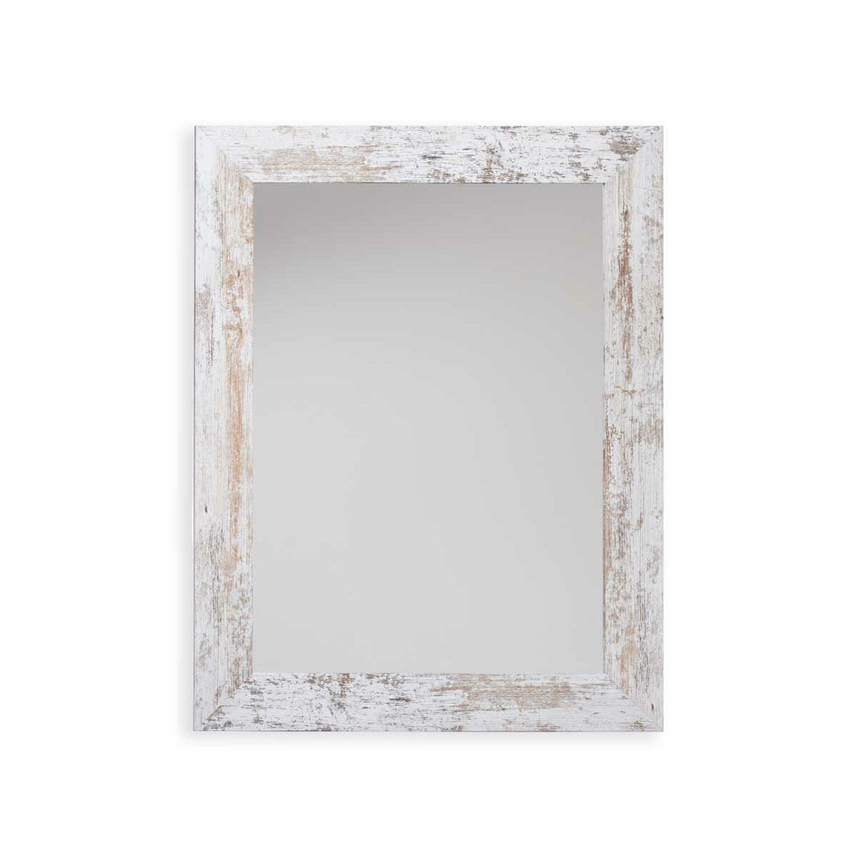 Harry White Wood Glass Wall Mirror 64.5 x 84.5 x 1.5 cm (2 Units)