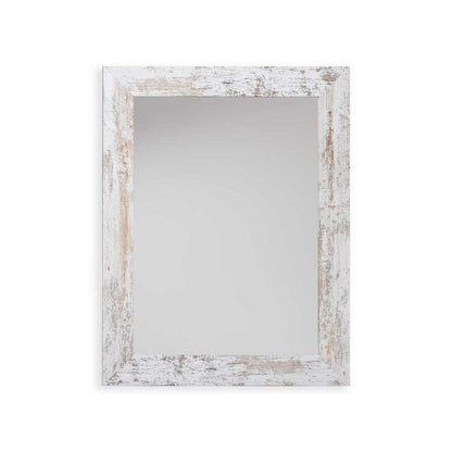 Harry White Wood Glass Wall Mirror 64.5 x 84.5 x 1.5 cm (2 Units)