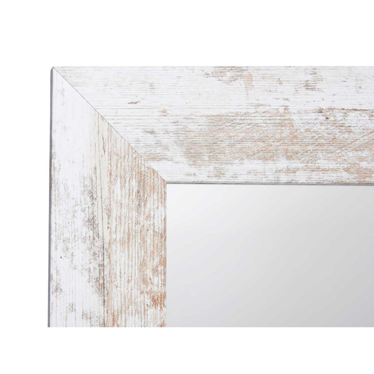 Harry White Wood Glass Wall Mirror 64.5 x 84.5 x 1.5 cm (2 Units)