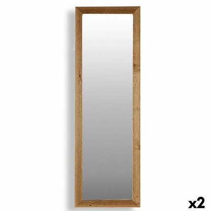 Espejo de pared Canada Marrón Madera Cristal 48 x 150 x 2 cm (2 Unidades)