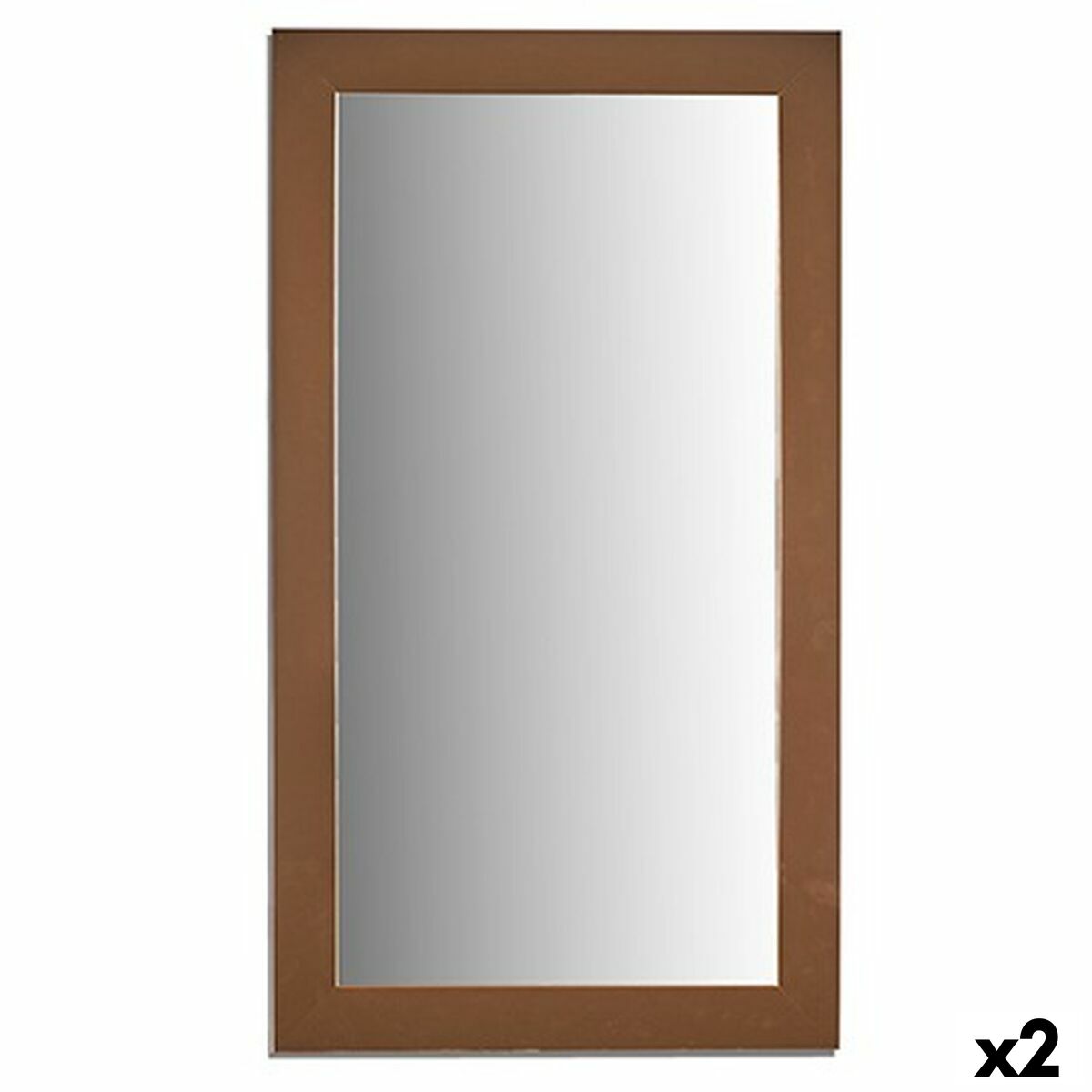 Gold Wall Mirror Wood Glass 64.3 x 84.5 x 1.5 cm (2 Units)