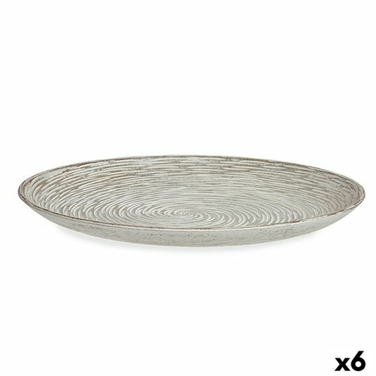 White Spiral Centerpiece MDF Wood 34.5 x 3 x 34.5 cm (6 Units)