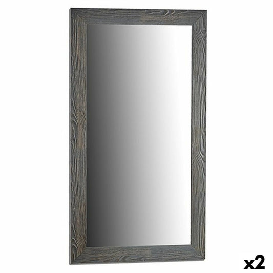 Wall Mirror Grey Wood Glass 75.5 x 135.5 x 1.5 cm (2 Units)