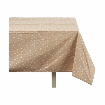 Polka Dot Anti-Stain Jacquard Tablecloth 140 x 180 cm Beige (8 Units)