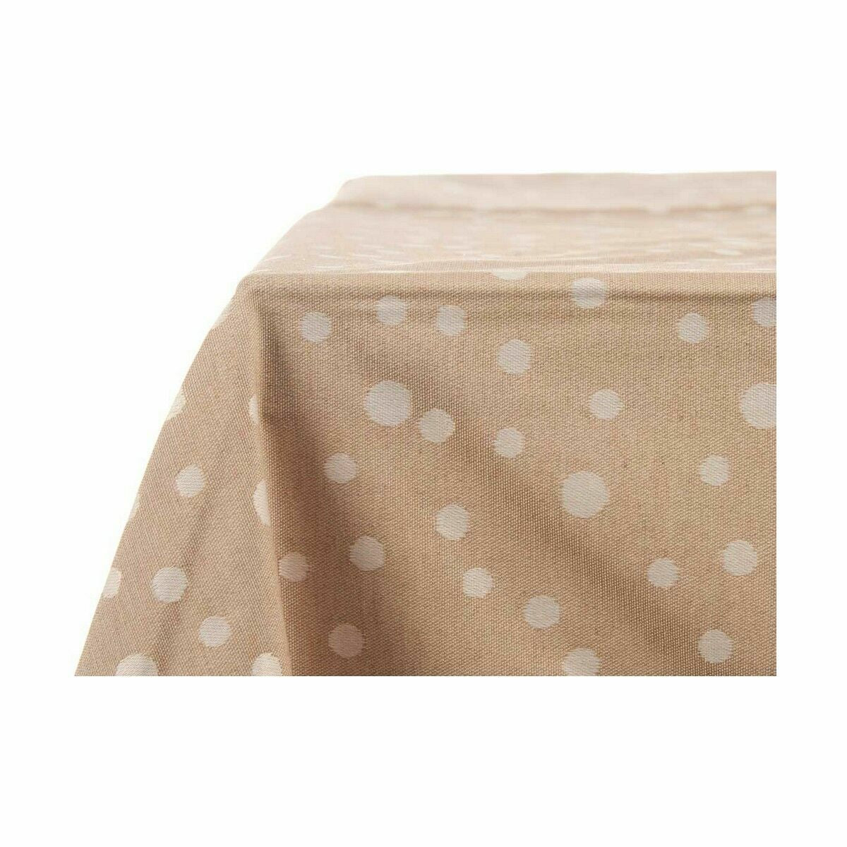 Polka Dot Anti-Stain Jacquard Tablecloth 140 x 180 cm Beige (8 Units)